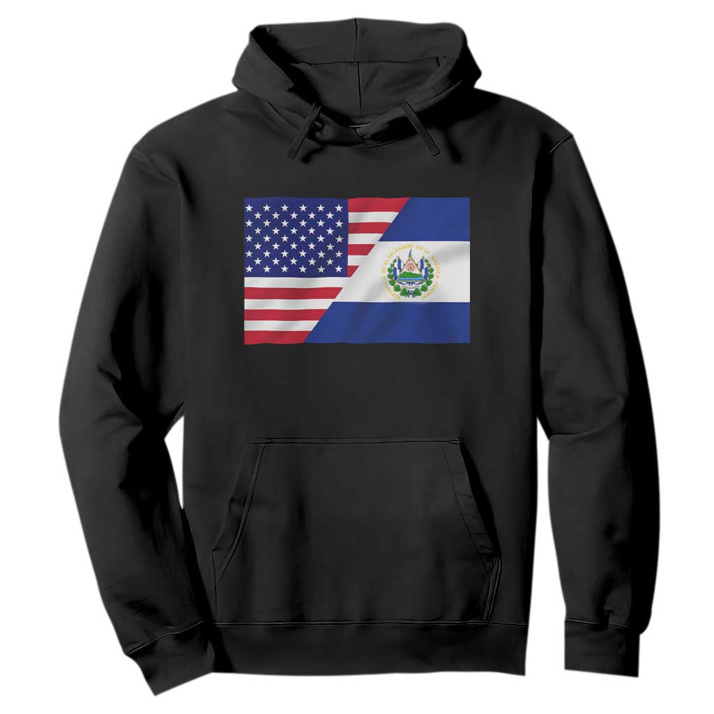 El Salvador American Flag Hoodie Salvadoran USA Pride Heritage Roots TS10 Black Print Your Wear