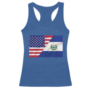 El Salvador American Flag Racerback Tank Top Salvadoran USA Pride Heritage Roots TS10 Royal Blue Print Your Wear