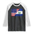 El Salvador American Flag Raglan Shirt Salvadoran USA Pride Heritage Roots TS10 Black White Print Your Wear