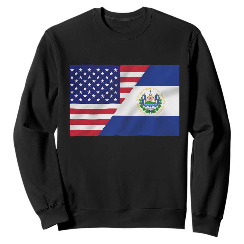 El Salvador American Flag Sweatshirt Salvadoran USA Pride Heritage Roots TS10 Black Print Your Wear