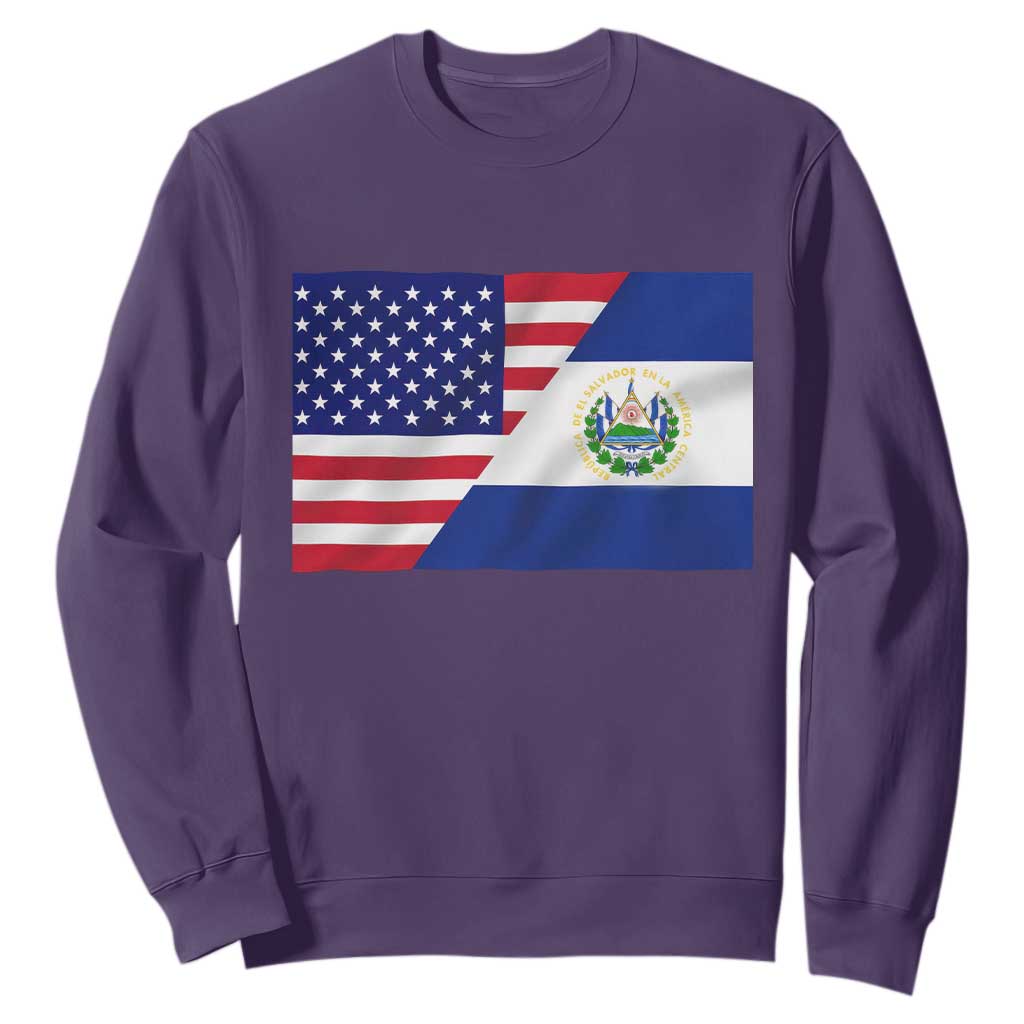 El Salvador American Flag Sweatshirt Salvadoran USA Pride Heritage Roots TS10 Purple Print Your Wear