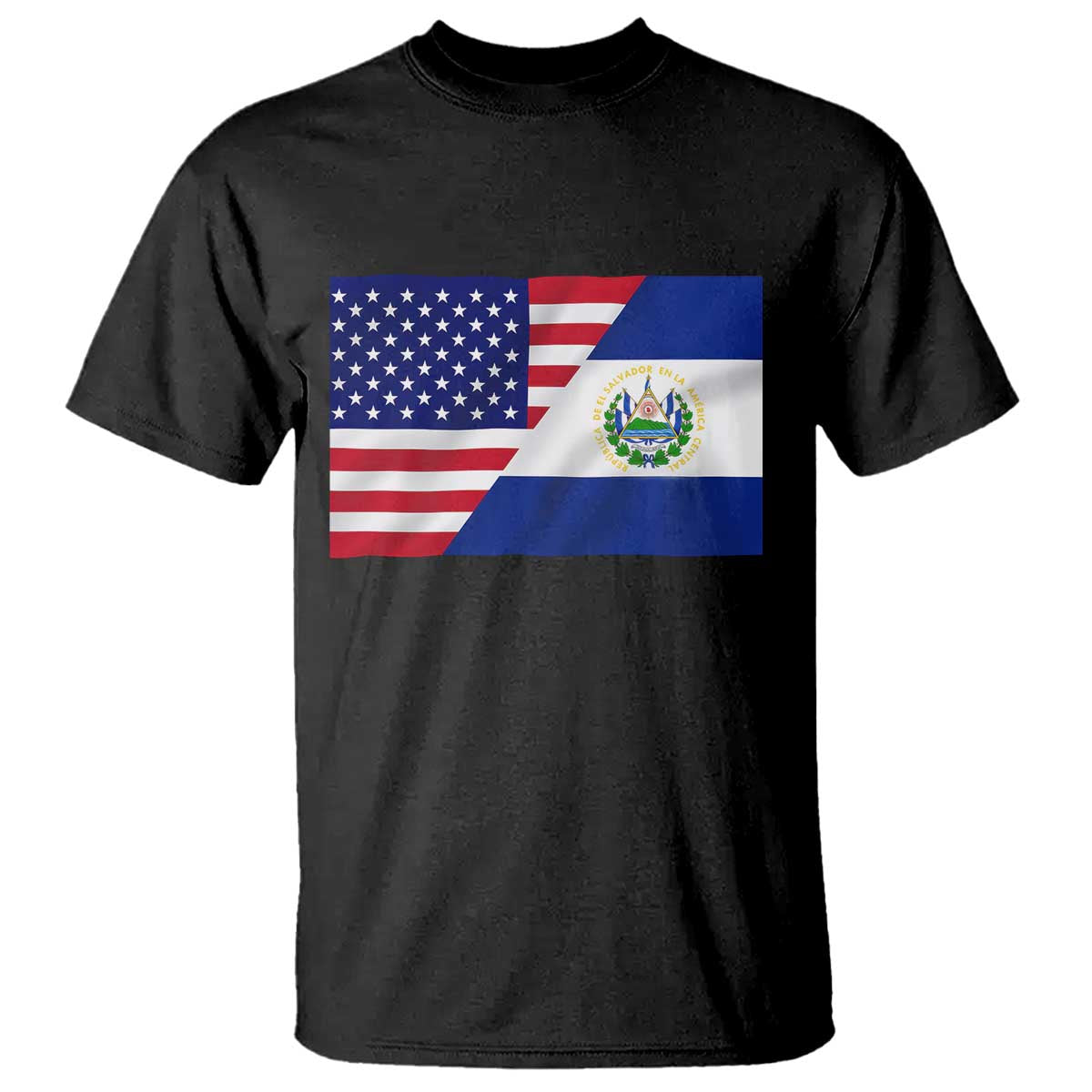 El Salvador American Flag T Shirt Salvadoran USA Pride Heritage Roots TS10 Black Print Your Wear