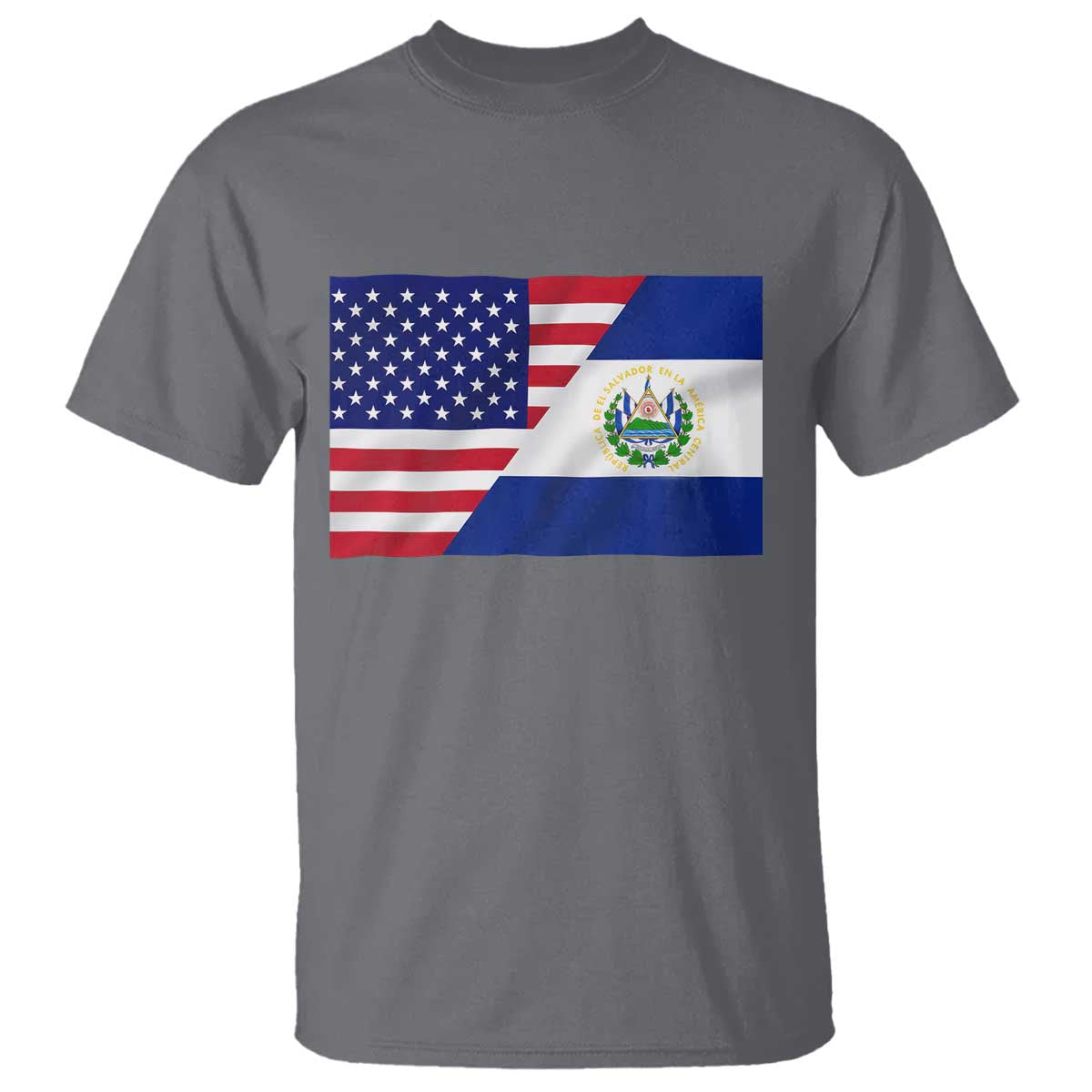 El Salvador American Flag T Shirt Salvadoran USA Pride Heritage Roots TS10 Charcoal Print Your Wear