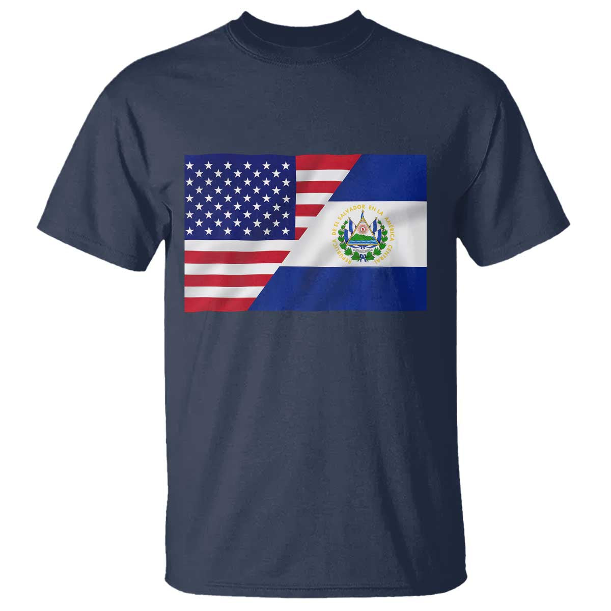El Salvador American Flag T Shirt Salvadoran USA Pride Heritage Roots TS10 Navy Print Your Wear