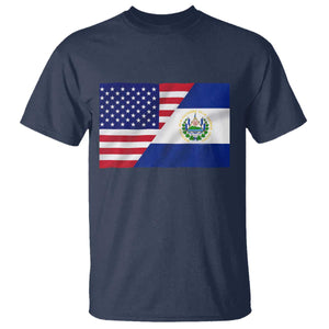 El Salvador American Flag T Shirt Salvadoran USA Pride Heritage Roots TS10 Navy Print Your Wear
