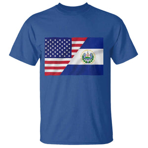 El Salvador American Flag T Shirt Salvadoran USA Pride Heritage Roots TS10 Royal Blue Print Your Wear