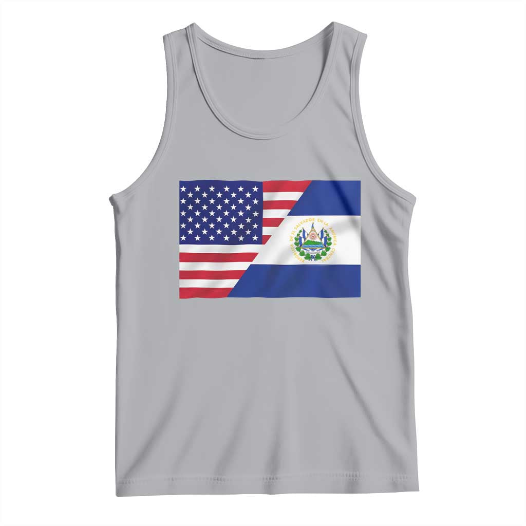 El Salvador American Flag Tank Top Salvadoran USA Pride Heritage Roots TS10 Athletic Heather Print Your Wear