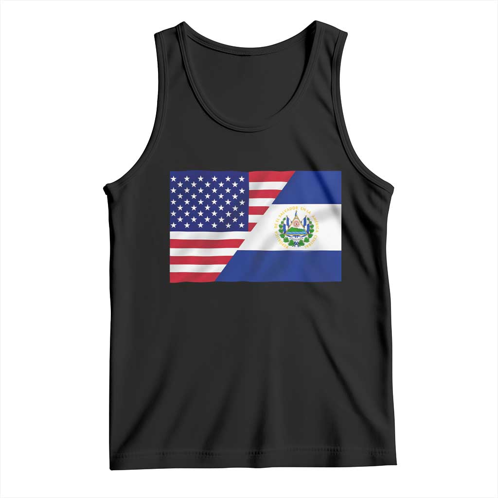El Salvador American Flag Tank Top Salvadoran USA Pride Heritage Roots TS10 Black Print Your Wear