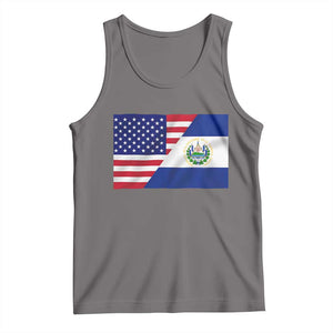 El Salvador American Flag Tank Top Salvadoran USA Pride Heritage Roots TS10 Deep Heather Print Your Wear