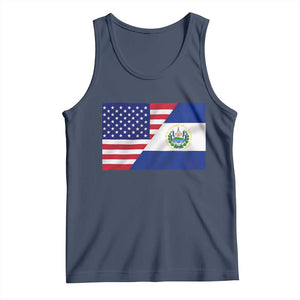 El Salvador American Flag Tank Top Salvadoran USA Pride Heritage Roots TS10 Navy Print Your Wear