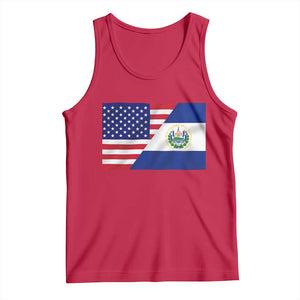 El Salvador American Flag Tank Top Salvadoran USA Pride Heritage Roots TS10 Red Print Your Wear