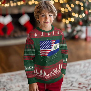 El Salvador American Flag Knit Sweatshirt Salvadoran USA Pride Heritage Roots TS10 Christmas Print Your Wear