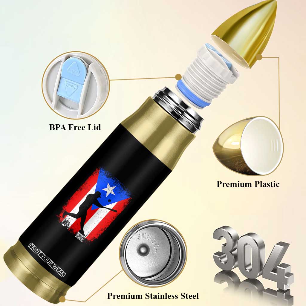 Puerto Rico Flag Baseball Bullet Tumbler Cool Distressed Jersey Gift Boricua Boys TS10 Print Your Wear