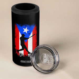 Puerto Rico Flag Baseball 4 in 1 Can Cooler Tumbler Cool Distressed Jersey Gift Boricua Boys TS10 Print Your Wear
