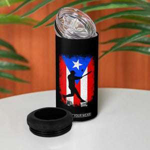 Puerto Rico Flag Baseball 4 in 1 Can Cooler Tumbler Cool Distressed Jersey Gift Boricua Boys TS10 Print Your Wear