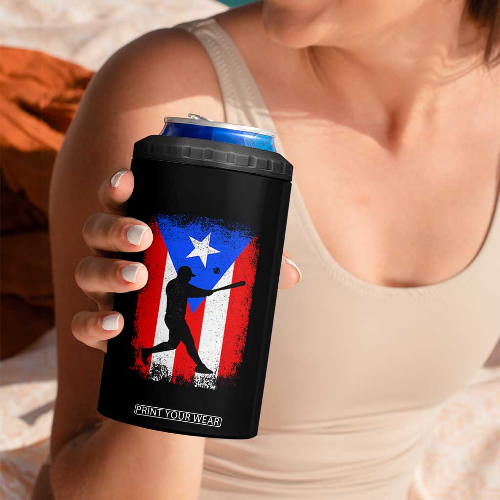 Puerto Rico Flag Baseball 4 in 1 Can Cooler Tumbler Cool Distressed Jersey Gift Boricua Boys TS10 Print Your Wear