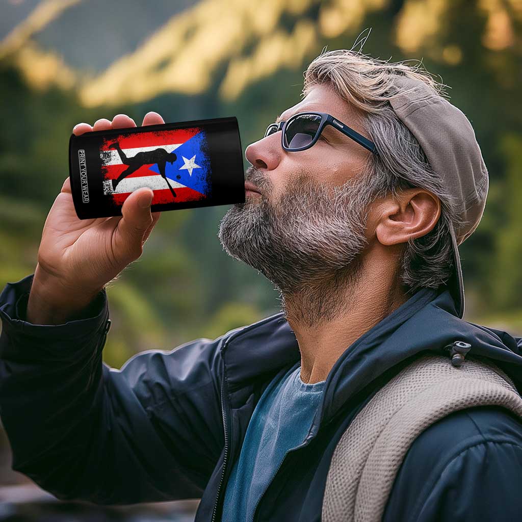 Puerto Rico Flag Baseball 4 in 1 Can Cooler Tumbler Cool Distressed Jersey Gift Boricua Boys TS10 Print Your Wear