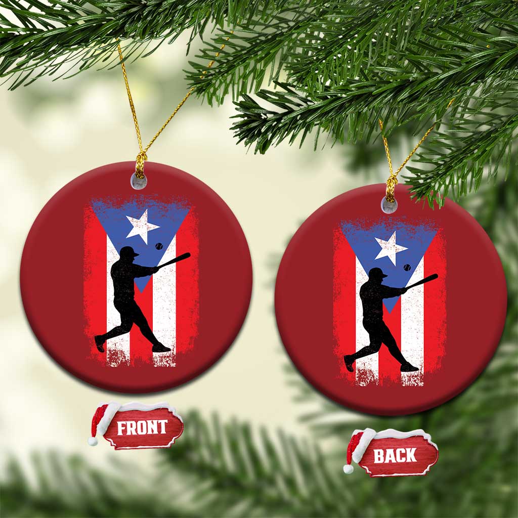 Puerto Rico Flag Baseball Christmas Ornament Cool Distressed Jersey Gift Boricua Boys TS10 Circle Red Print Your Wear