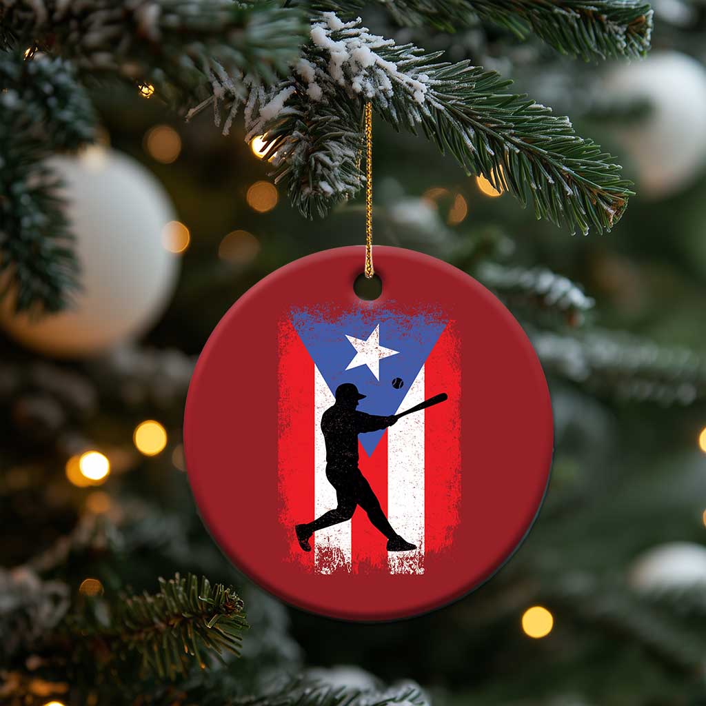 Puerto Rico Flag Baseball Christmas Ornament Cool Distressed Jersey Gift Boricua Boys TS10 Print Your Wear