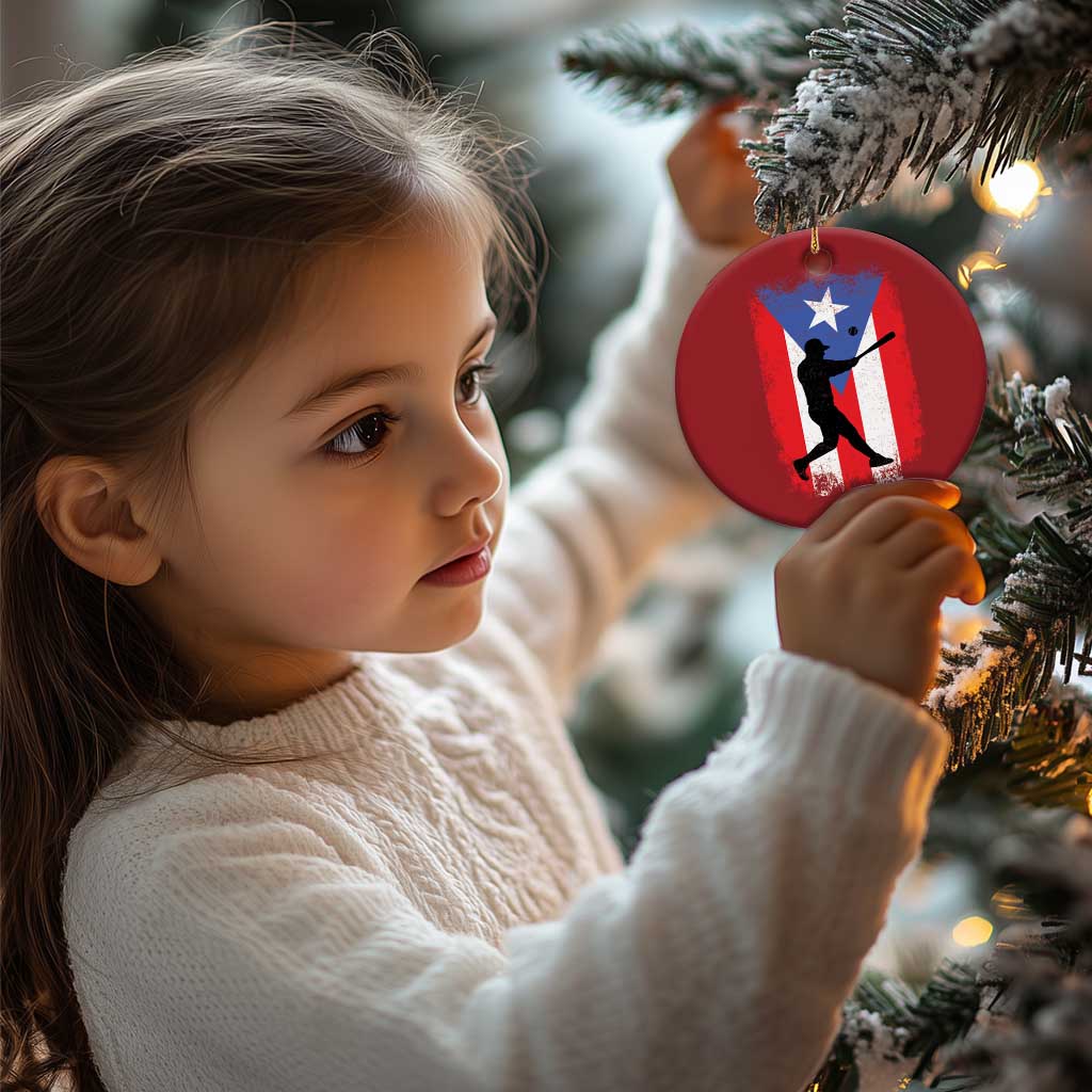 Puerto Rico Flag Baseball Christmas Ornament Cool Distressed Jersey Gift Boricua Boys TS10 Print Your Wear