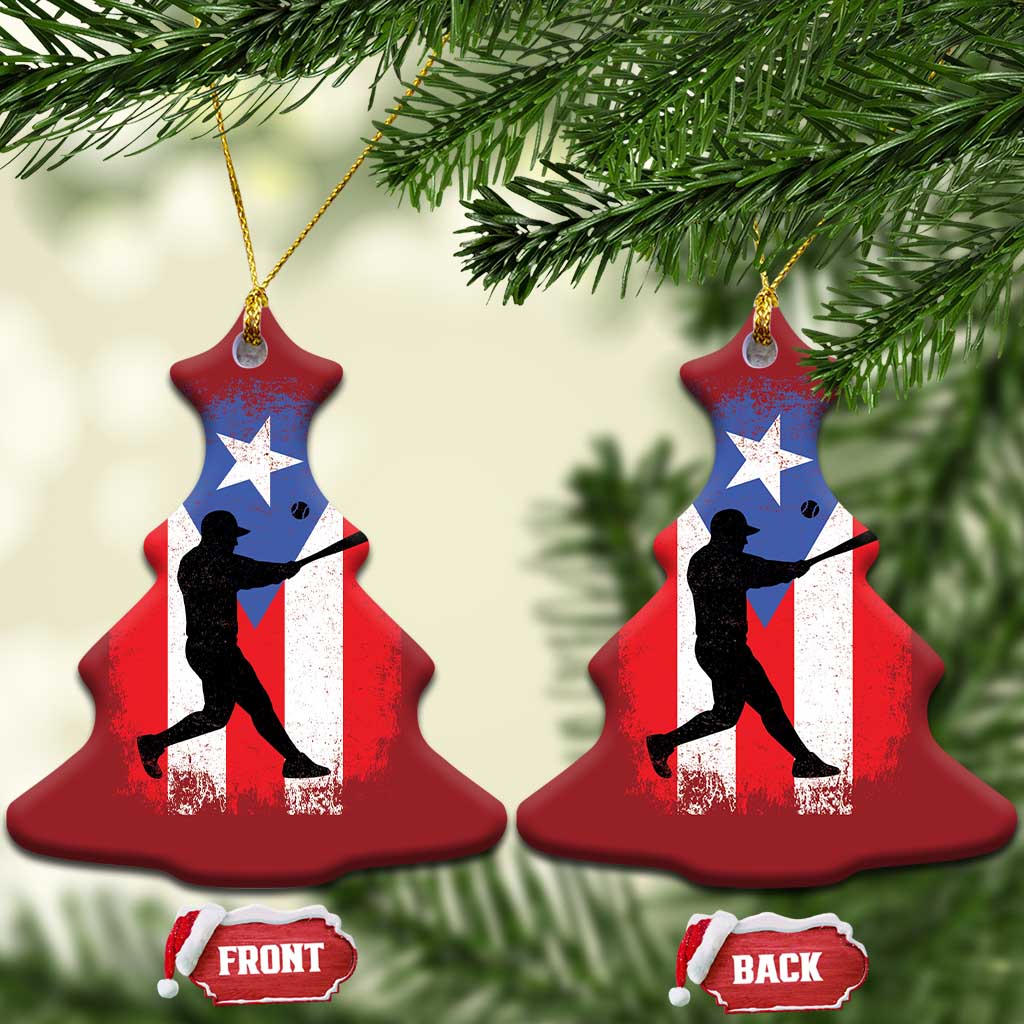 Puerto Rico Flag Baseball Christmas Ornament Cool Distressed Jersey Gift Boricua Boys TS10 Christmas Tree Red Print Your Wear