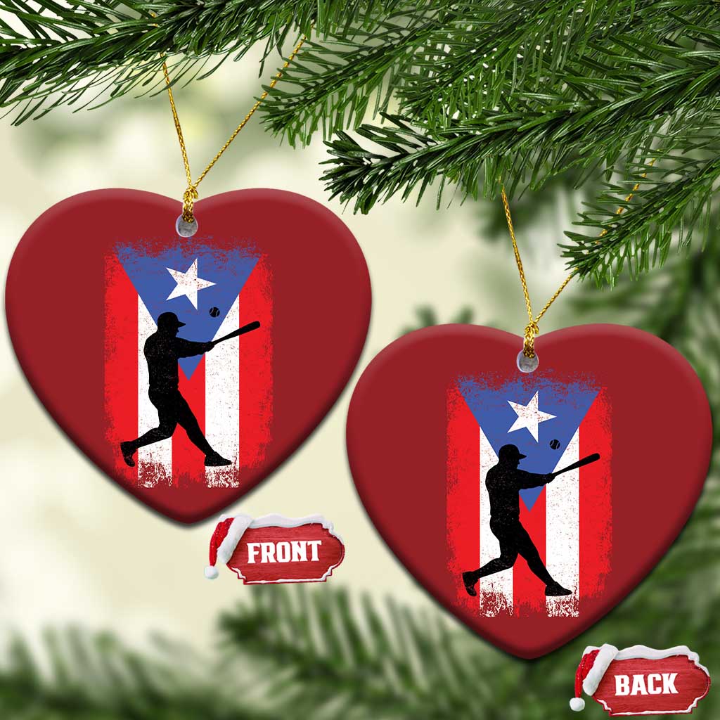 Puerto Rico Flag Baseball Christmas Ornament Cool Distressed Jersey Gift Boricua Boys TS10 Heart Red Print Your Wear