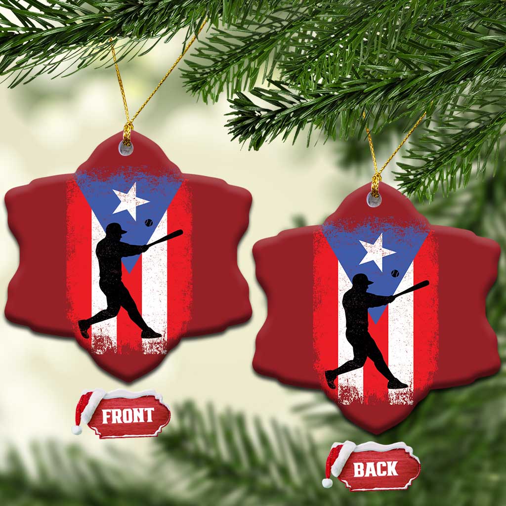 Puerto Rico Flag Baseball Christmas Ornament Cool Distressed Jersey Gift Boricua Boys TS10 Snow Flake Red Print Your Wear
