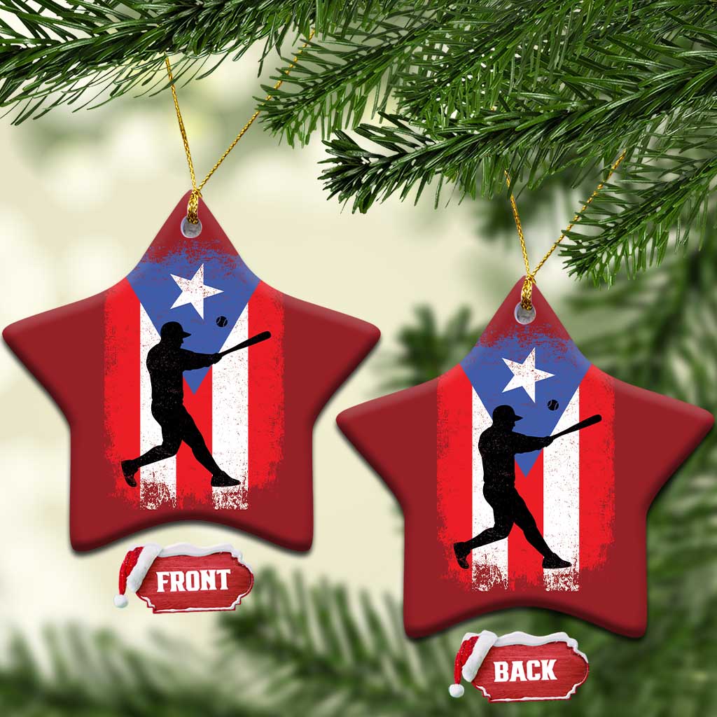 Puerto Rico Flag Baseball Christmas Ornament Cool Distressed Jersey Gift Boricua Boys TS10 Star Red Print Your Wear