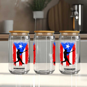 Puerto Rico Flag Baseball Glass Can Cool Distressed Jersey Gift Boricua Boys TS10 Print Your Wear