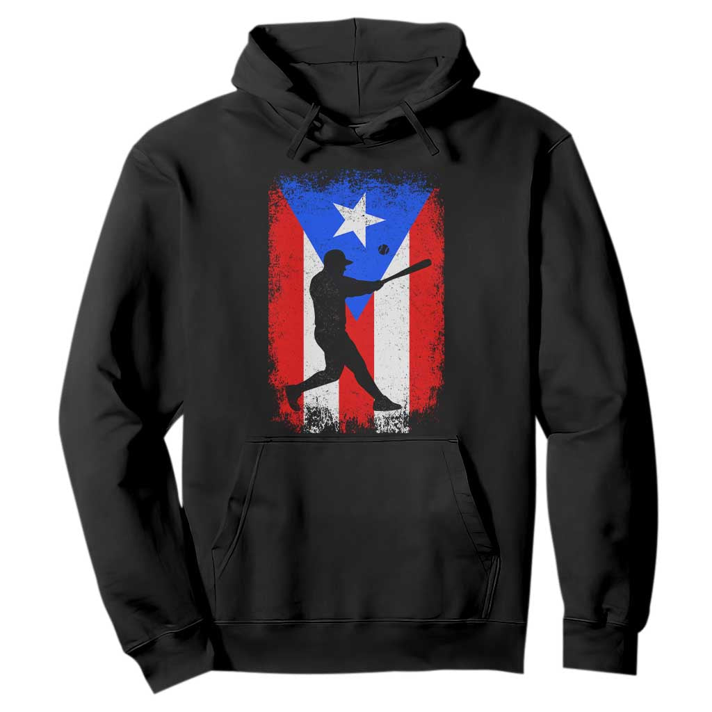 Puerto Rico Flag Baseball Hoodie Cool Distressed Jersey Gift Boricua Boys TS10 Black Print Your Wear
