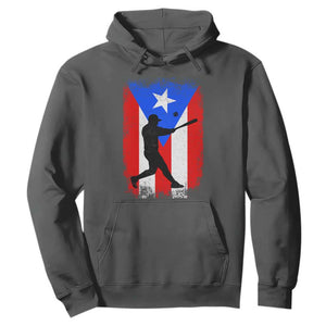 Puerto Rico Flag Baseball Hoodie Cool Distressed Jersey Gift Boricua Boys TS10 Dark Heather Print Your Wear