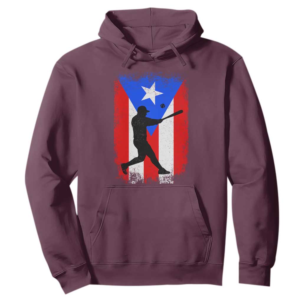 Puerto Rico Flag Baseball Hoodie Cool Distressed Jersey Gift Boricua Boys TS10 Maroon Print Your Wear
