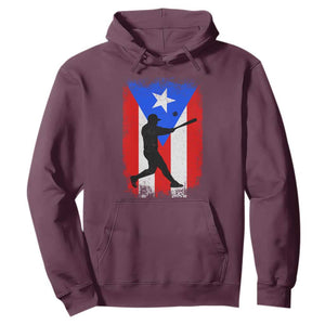 Puerto Rico Flag Baseball Hoodie Cool Distressed Jersey Gift Boricua Boys TS10 Maroon Print Your Wear