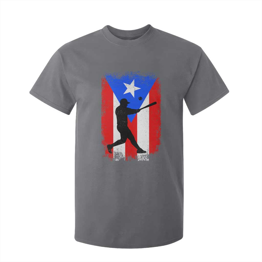 Puerto Rico Flag Baseball T Shirt For Kid Cool Distressed Jersey Gift Boricua Boys TS10 Charcoal Print Your Wear