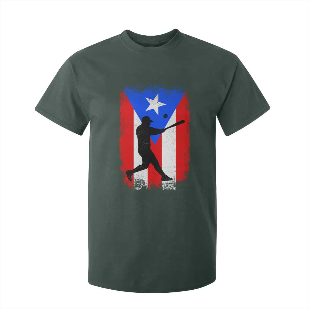 Puerto Rico Flag Baseball T Shirt For Kid Cool Distressed Jersey Gift Boricua Boys TS10 Dark Forest Green Print Your Wear