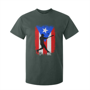 Puerto Rico Flag Baseball T Shirt For Kid Cool Distressed Jersey Gift Boricua Boys TS10 Dark Forest Green Print Your Wear