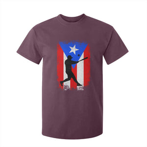 Puerto Rico Flag Baseball T Shirt For Kid Cool Distressed Jersey Gift Boricua Boys TS10 Maroon Print Your Wear