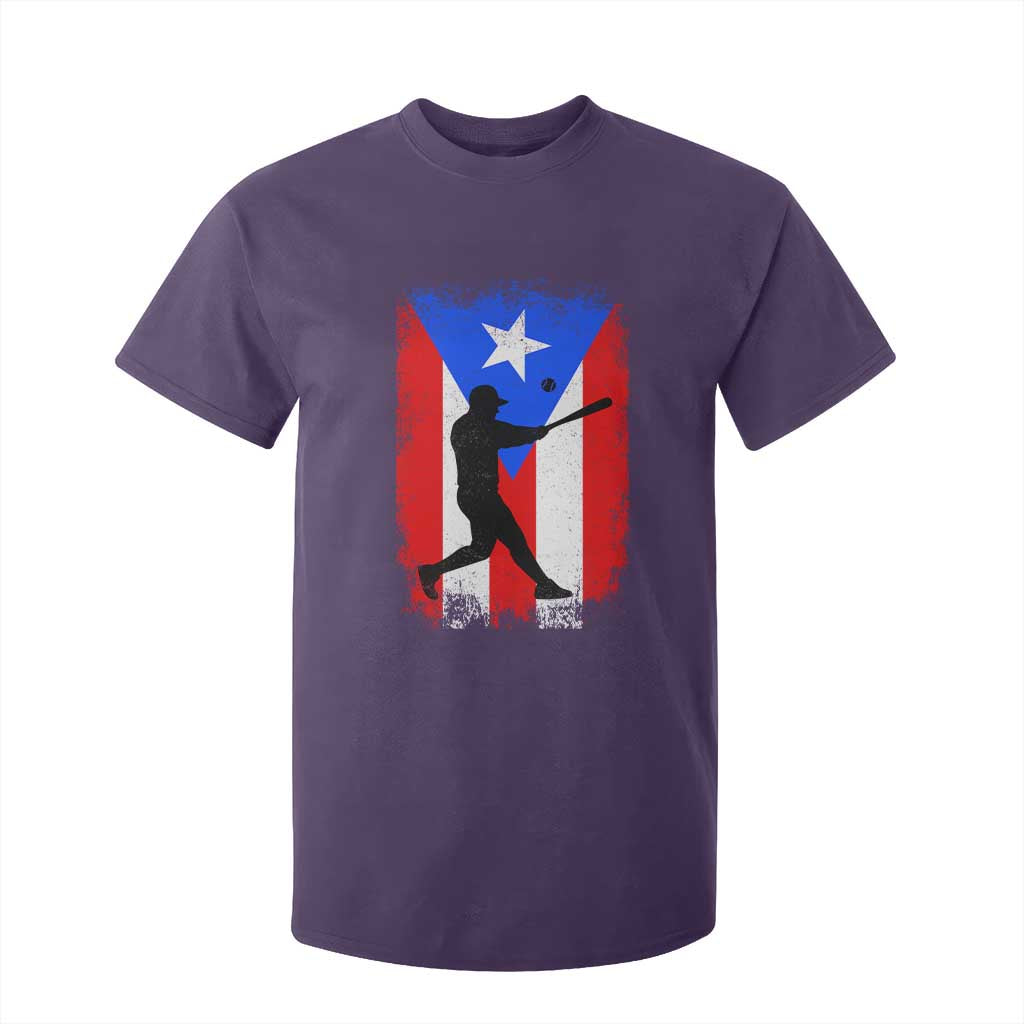 Puerto Rico Flag Baseball T Shirt For Kid Cool Distressed Jersey Gift Boricua Boys TS10 Purple Print Your Wear