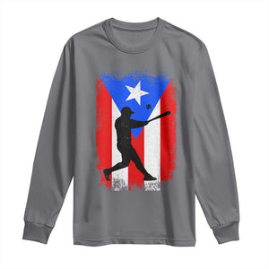 Puerto Rico Flag Baseball Long Sleeve Shirt Cool Distressed Jersey Gift Boricua Boys TS10 Charcoal Print Your Wear