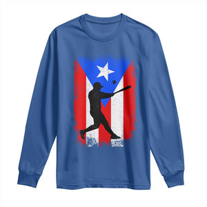 Puerto Rico Flag Baseball Long Sleeve Shirt Cool Distressed Jersey Gift Boricua Boys TS10 Royal Blue Print Your Wear