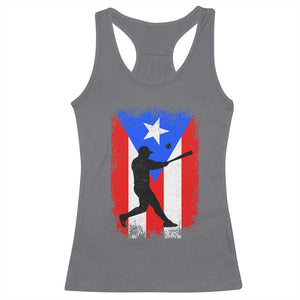 Puerto Rico Flag Baseball Racerback Tank Top Cool Distressed Jersey Gift Boricua Boys TS10 Charcoal Print Your Wear