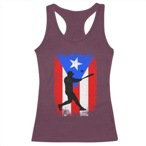 Puerto Rico Flag Baseball Racerback Tank Top Cool Distressed Jersey Gift Boricua Boys TS10 Maroon Print Your Wear