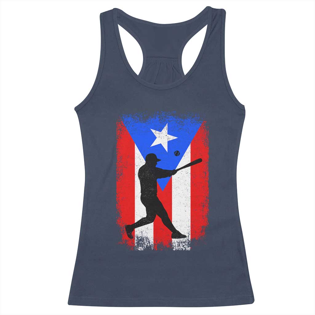 Puerto Rico Flag Baseball Racerback Tank Top Cool Distressed Jersey Gift Boricua Boys TS10 Navy Print Your Wear