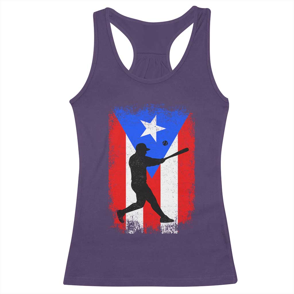 Puerto Rico Flag Baseball Racerback Tank Top Cool Distressed Jersey Gift Boricua Boys TS10 Purple Print Your Wear