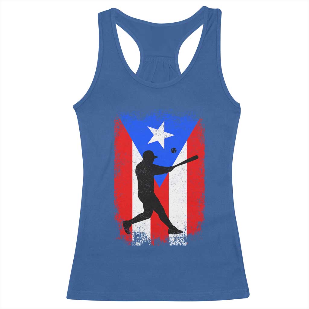 Puerto Rico Flag Baseball Racerback Tank Top Cool Distressed Jersey Gift Boricua Boys TS10 Royal Blue Print Your Wear