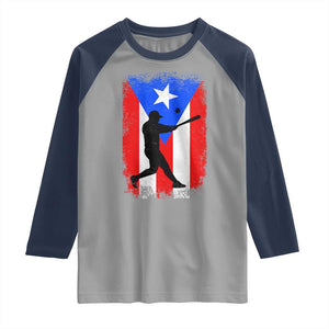 Puerto Rico Flag Baseball Raglan Shirt Cool Distressed Jersey Gift Boricua Boys TS10 Sport Gray Navy Print Your Wear