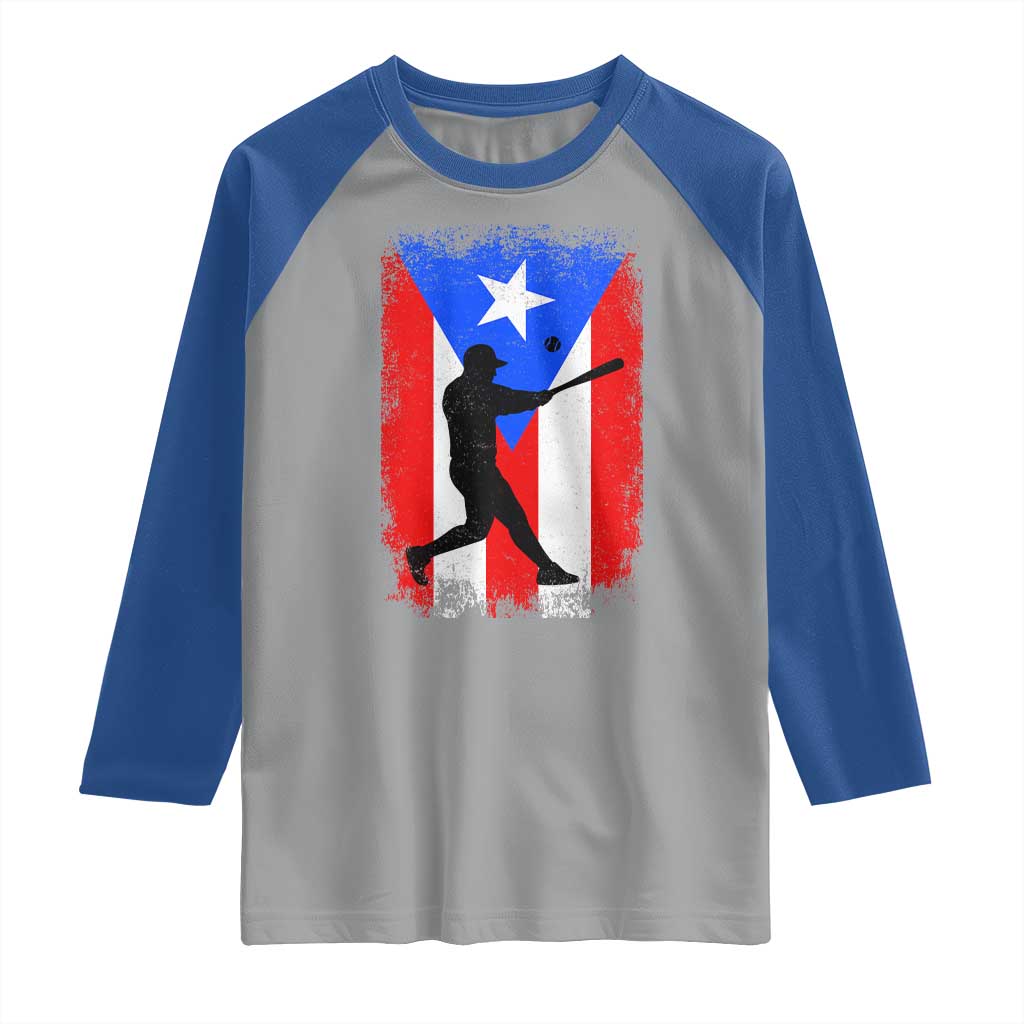 Puerto Rico Flag Baseball Raglan Shirt Cool Distressed Jersey Gift Boricua Boys TS10 Sport Gray Royal Print Your Wear