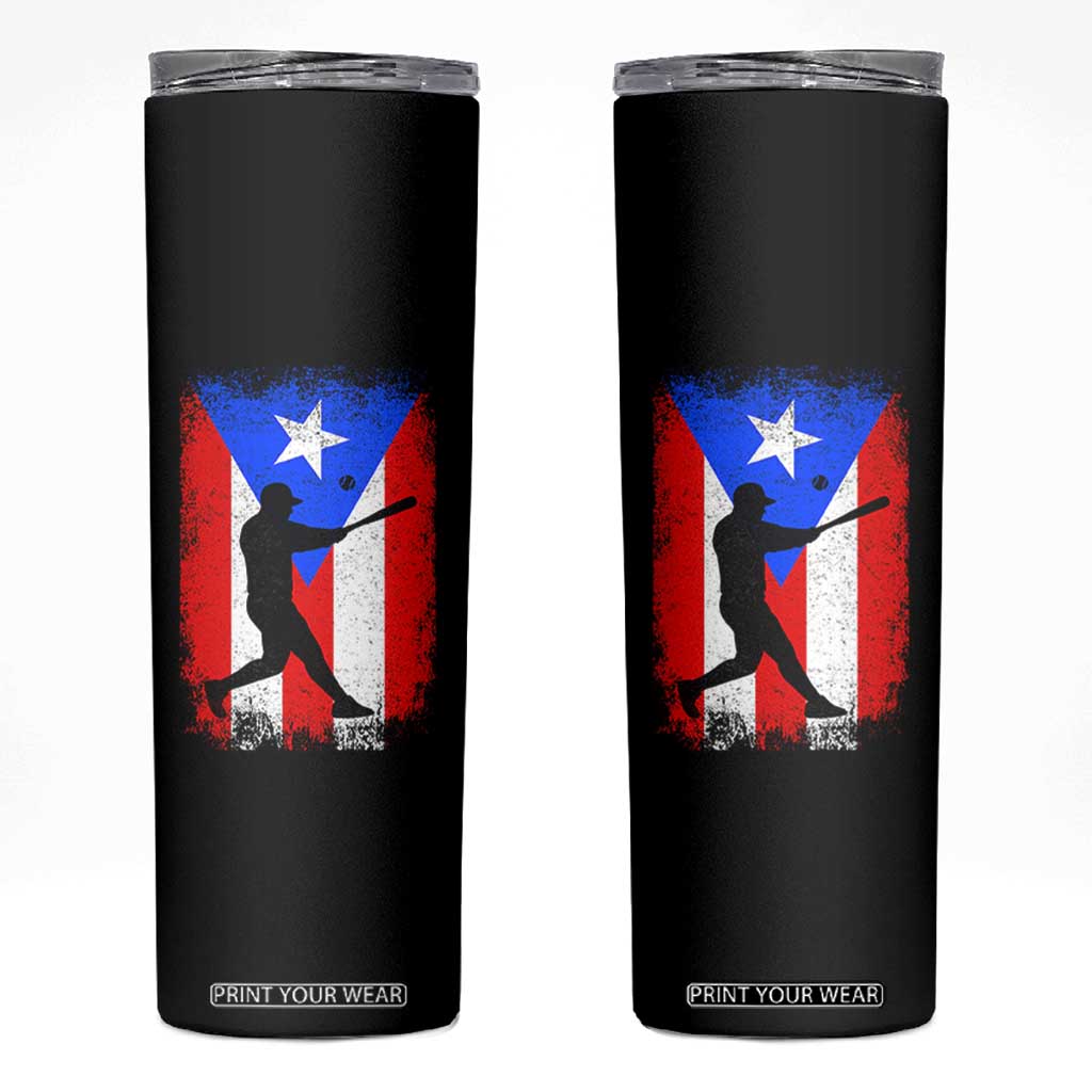 Puerto Rico Flag Baseball Skinny Tumbler Cool Distressed Jersey Gift Boricua Boys TS10 Black Print Your Wear