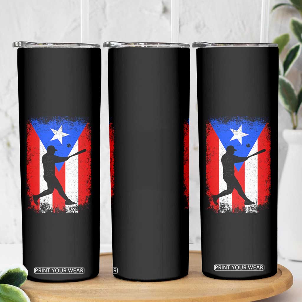 Puerto Rico Flag Baseball Skinny Tumbler Cool Distressed Jersey Gift Boricua Boys TS10 Print Your Wear