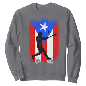 Puerto Rico Flag Baseball Sweatshirt Cool Distressed Jersey Gift Boricua Boys TS10 Charcoal Print Your Wear